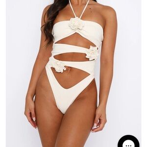 White Fox Boutique Cream One Piece Swimsuit